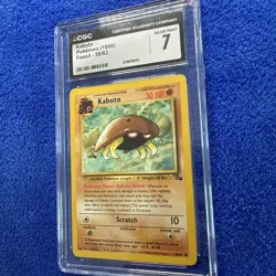 1999 POKEMON FOSSIL 1ST EDITION #50 KABUTO CGC 7 - Image 3