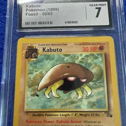 1999 POKEMON FOSSIL 1ST EDITION #50 KABUTO CGC 7 - Image 4
