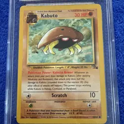 1999 POKEMON FOSSIL 1ST EDITION #50 KABUTO CGC 7 - Image 5