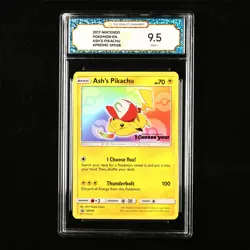 TQG 9.5 MINT+ 2017 Pokemon ENG Ashs Pikachu #PROMO SM108 - Image 1
