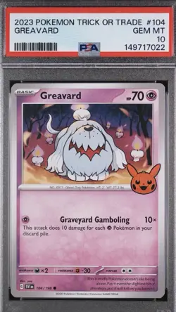 Pokemon Greavard Stamped Trick or Trade Booster 2023 #104/198 PSA 10 - Image 1