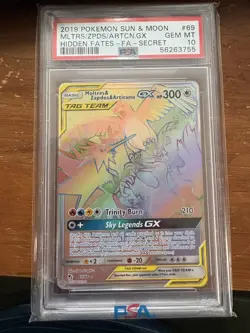 2109 Moltres & Zapdos & Articuno - GX 69/68 Hidden Fates Holo PSA 10 Pokemon TCG - Image 1