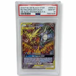 2019 Pokemon Black Star FA Tag Team Moltres Zapdos Articuno GX #SM210 🔥PSA 10🔥 - Image 1