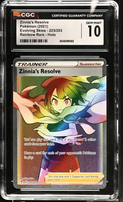 ZINNIA'S RESOLVE Evolving Skies Holo Rare #225 CGC 10 Pokemon [Nostalgium] - Image 1
