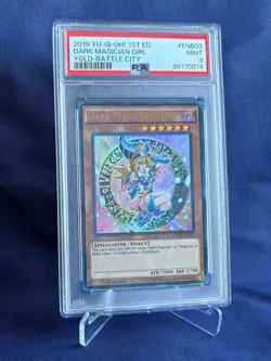 Dark Magician Girl YGLD-ENB03 1st Edition PSA 9 Yu-Gi-Oh! Battle City 2015 - Image 1