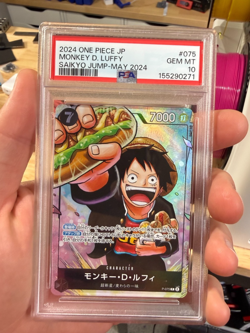 Bandai Monkey D. Luffy P-075 Saikyo Jump-May 2024 Promo One Piece CCG PSA 10 - Image 1