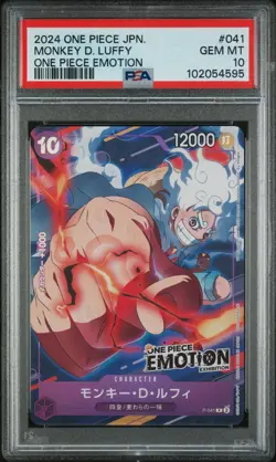 PSA 10 One Piece Japanese Monkey D. Luffy P-041 Emotion - Image 1