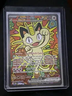 Meowth EX SIR Full Art Holo Rare Pokemon TCG Card 121/088 Perfect Order - Image 1