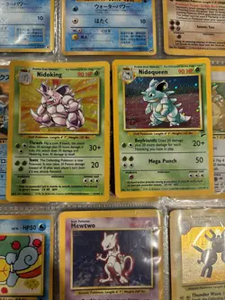 Holo Nidoking 11/102 And Nidoqueen 12/102 RARE SET 1995 Pokemon Cards - Image 1