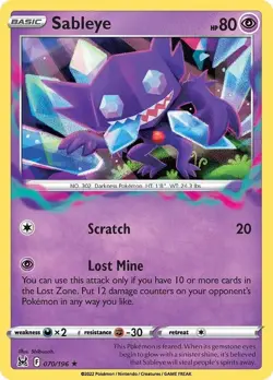 Sableye 070/196 Holo Rare LP - Pokemon TCG Sword & Shield Lost Origin LOR - Image 4