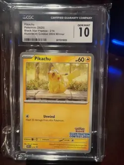 Pikachu Black Star Promo 214 Illustration Contest 2024 cards - Image 1