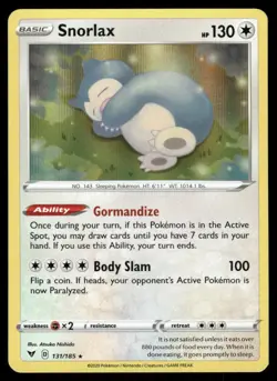 Pokemon Cards Snorlax 131/185 Holo Vivid Voltage Holo Rare NM - Image 1