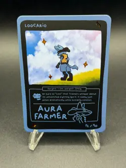 Pokedoodles Loocario 72/90 - Rare Card - Parody Lucario Fan Art - Image 1