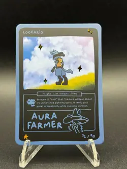 Pokedoodles Loocario 72/90 - Rare Card - Parody Lucario Fan Art - Image 2