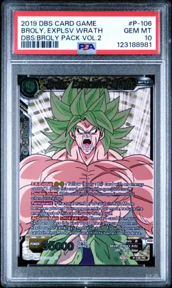 Broly Explosive Wrath P-106 Promo Foil Dragon Ball Super Card Game | PSA 10 - Image 1