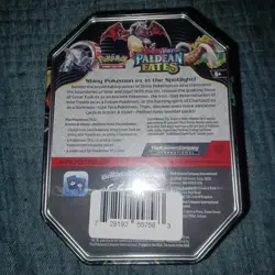 Pokemon TCG: Paldean Fates Shiny Iron Treads EX Tin (New And Sealed) 4 Boosters - Image 2