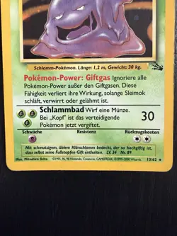 Sleimok 13/62 Holo - Fossil, deutsch Pokemon TCG Vintage - Image 2