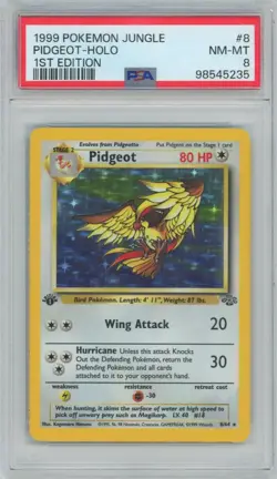 1999 Pokemon Jungle 1st Edition Pidgeot Holo 8/64 PSA 8 - Image 1