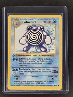 Pokemon TCG Poliwhirl 1st Edition Shadowless Base Set 38/102 - Image 1