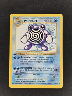 Pokemon TCG Poliwhirl 1st Edition Shadowless Base Set 38/102 - Image 3