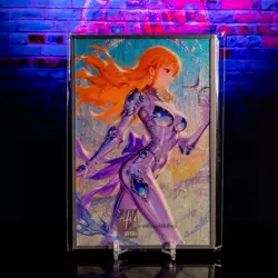 Nami Premium Waifu Trading Card A6 Oversized Black Foil Frame One Piece - Image 1