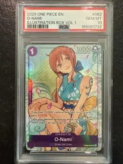 One Piece CCG O-Nami OP05-062 Illustration Box Vol. 1 Promo PSA 10 - Image 1