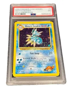2000 POKEMON GYM HEROES HOLO-PRERELEASE #9 MISTY'S SEADRA PSA 7 - Image 1