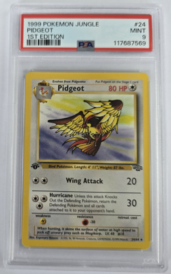 1999 Pokemon First Edition Jungle Pidgeot #24 Non-Holo Rare PSA 9 Mint - Image 1