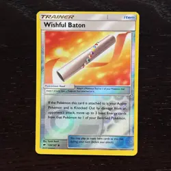Wishful Baton 128/147 Pokemon Burning Shadows SM Reverse Holo Uncommon Card NM - Image 1