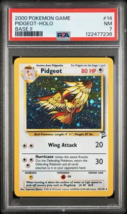 Pokemon 2000 Game #14 Pidgeot-Holo Base II PSA 7 NM - Image 1