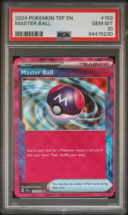 PSA 10 Master Ball English Pokemon Temporal Forces 153/162 ACE SPEC Rare - Image 1