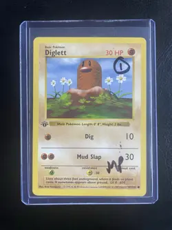 Diglett 47/102 MP 1st Edition Shadowless Base Set Pokemon TCG WOTC - Image 3