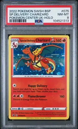 Special Delivery Charizard (SWSH075) Pokemon Center UK Black Star Promo - PSA 8 - Image 2