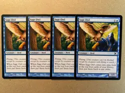 MTG 4x Sage Owl Core Set 10th Edition Pauper Modern Magic the Gathering x4 NM - Image 1