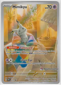 POKEMON PALDEAN FATES POKEMON CENTER ETB PROMO SVP #075 MIMIKYU - LP - Image 1