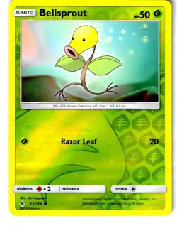 Bellsprout 13/214 Common Unbroken Bonds Pokemon Reverse Holo Lightly Played - Image 1