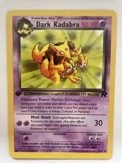 Dark Kadabra 39/82 1st Edition Team Rocket Pokemon Near Mint. -ShowYourCards- - Image 1