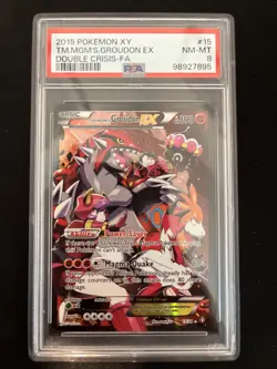 2015 Pokemon Team Magma's Groudon EX XY Double Crisis #15/34 PSA 8 NM-MT English - Image 1