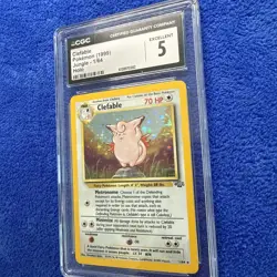 Clefable Pokemon (1999) Jungle - 1/64 Holo CGC 5 - Image 3