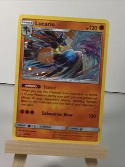 2017 Pokemon Lucario - SM54 - Cosmos Holo Promo - SM Black Star Promo NM - Image 2
