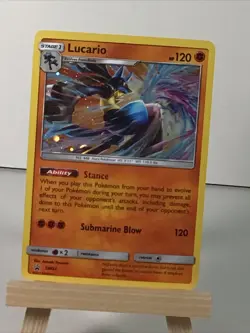 2017 Pokemon Lucario - SM54 - Cosmos Holo Promo - SM Black Star Promo NM - Image 3