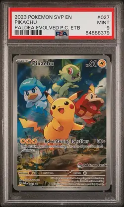 Pokemon Center Stamp Promo Pikachu Evolved ETB SVP EN 027 PSA 9 Mint - Image 1
