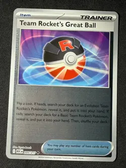 Team Rocket's Great Ball Reverse Holo ME: Ascended Heroes 205/217 NM Pokemon TCG - Image 1