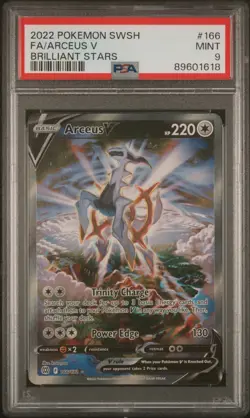 2022 Pokemon SWSH Brilliant Stars ARCEUS V Alternate Full Art #166/172 PSA 9 - Image 1