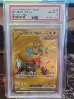 Pokemon TCG Gouging Fire ex 214/162 PSA 10 Hyper Rare Temporal Forces - Image 1