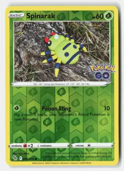 Spinarak 006/078 Common Pokemon GO Pokemon Reverse Holo Near Mint - Image 1