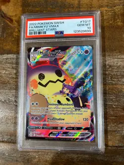 POKEMON 2022 Brilliant Stars Full Art MIMIKYU Vmax #TG17 PSA 10 Gem Mint RARE - Image 1