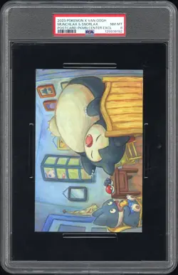 2023 POKEMON X VAN GOGH POSTCARD MUNCHLAX & SNORLAX PSA 8 - Image 1