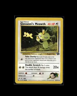 Giovanni's Meowth 43/132 U Gym Challenge PokemonWOTC 2000 EN LP - Image 1