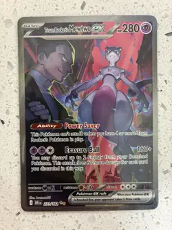 Pokemon TCG Team Rocket's Mewtwo ex 231/182 Destined Rivals SIR - Image 2